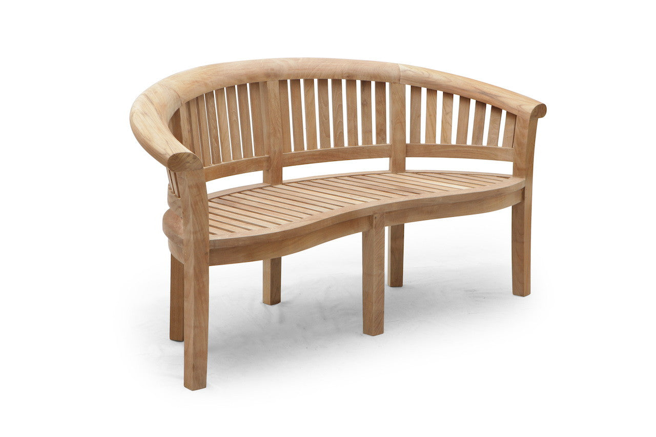 Curved teak online bench